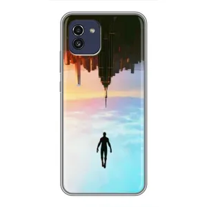 Чехол с человеком пауком для Samsung Galaxy A03 (A035) - (AlphaPrint) (Паук человек)