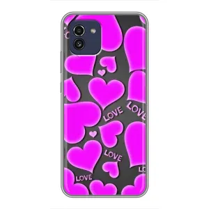 Чехлы для любимой на Самсунг А03 (VPrint) (Pink hearts)