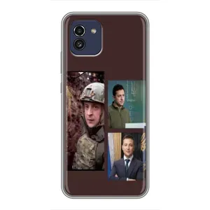Чехол для Samsung Galaxy A03 (A035) (AlphaPrint - с принтом Зеленского) (Президент)