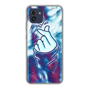 Чехол с принтом для Samsung Galaxy A03 (A035) (AlphaPrint - Знак сердечка) (Радужное сердце)