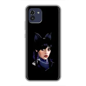 Чехлы Венсдей на Samsung Galaxy A03 (A035) Уэнсдей (AlphaPrint) (серьезная Уэнздей)