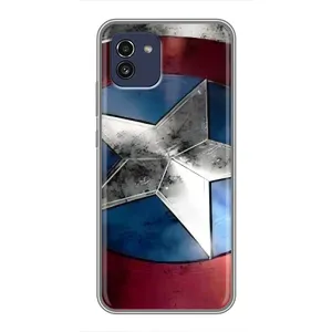 Чехол МАРВЕЛ для Самсунг А03 (AlphaPrint) (Щит Капитана Америки)
