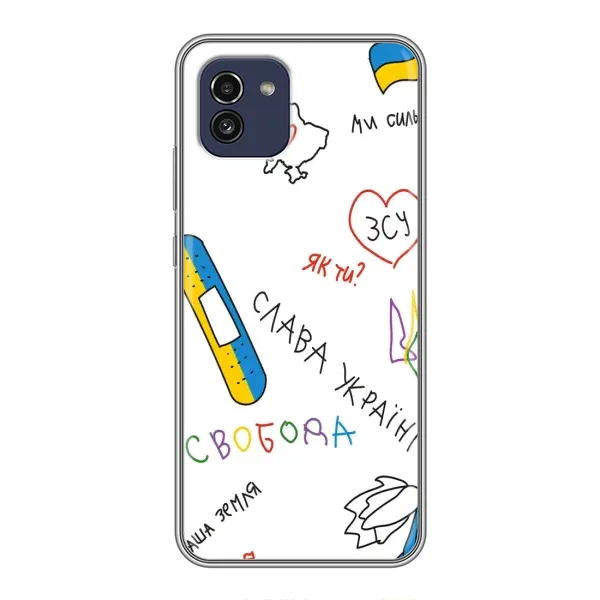 Чохол з принтом «Стикер» для Samsung Galaxy A03 (A035)