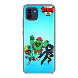 Чехлы Brawl Stars для Samsung Galaxy A03 (A035) (AlphaPrint) (Трио героев)