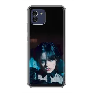 Чехлы Венсдей на Samsung Galaxy A03 (A035) Уэнсдей (AlphaPrint) (взгляд Уэнздей)