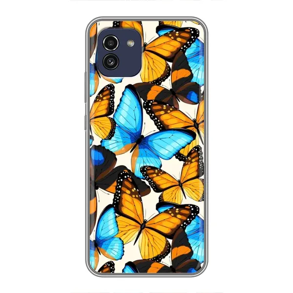 Чохол з принтом «Яскраві метелики» для Samsung Galaxy A03 (A035)
