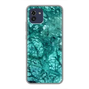 Мраморный чехол на Samsung Galaxy A03 (A035) (VPrint) (Зеленый мрамор)