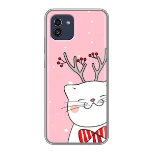 Новогодние Чехлы для Самсунг А03 (VPrint) (Зимний кот)