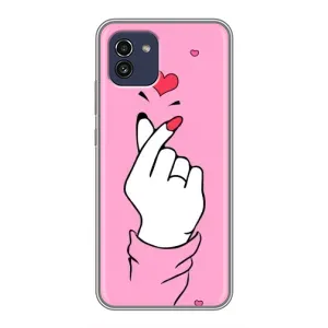 Чехол с принтом для Samsung Galaxy A03 (A035) (AlphaPrint - Знак сердечка) (Знак Love)