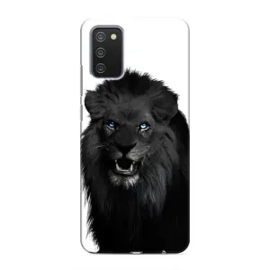 Чехлы с картинками животных Samsung Galaxy A03s (Черный ЛЕВ)