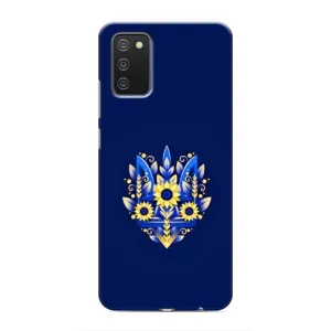 Чехлы для Samsung Galaxy A03s  Укр. Символика (AlphaPrint) (Цветочный Герб)