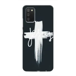 Чехол для Samsung Galaxy A03s (AlphaPrint) - (Христианские) (Иисус)