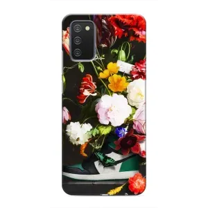 Брендновые Чехлы для Samsung Galaxy A03s - (PREMIUMPrint) (Nike цветы)