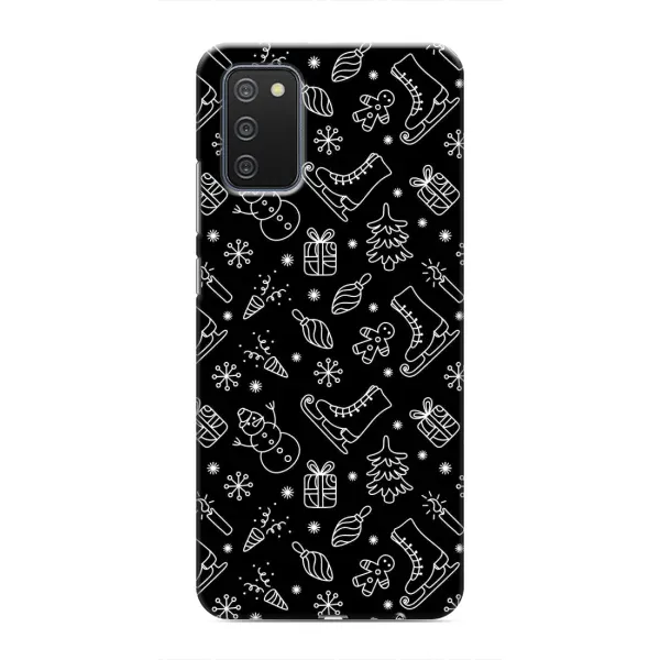 Чехол с принтом «Новогодний фон» для Samsung Galaxy A03s