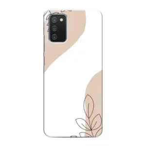 Силконовий чохол з принтом в квітах на Samsung Galaxy A03s (Нюдова гілочка абстракція)