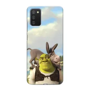 Чехол с мультфильмом Шрек на Samsung Galaxy A03s (Шрек и Осел)