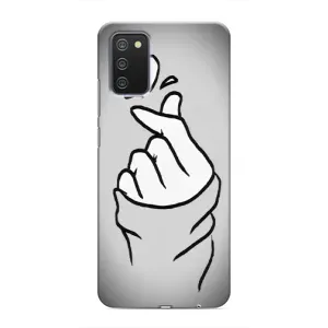 Чехол с принтом для Samsung Galaxy A03s (AlphaPrint - Знак сердечка) (Значок Love)