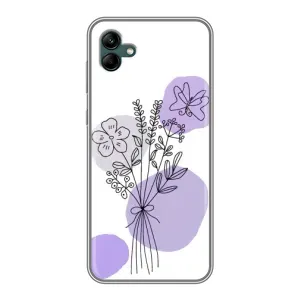 Силконовий чохол з принтом в квітах на Samsung Galaxy A04 (Букет фіолетова абстракція)