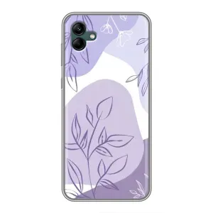 Силконовий чохол з принтом в квітах на Samsung Galaxy A04 (Фіолетове листя абстракція)
