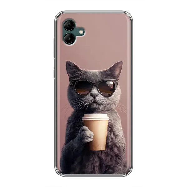 Чехол с принтом «Кот с кофе» для Samsung Galaxy A04