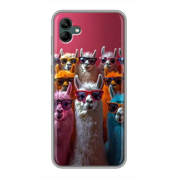 Чехол с принтом «Ламы в очках» для Samsung Galaxy A04