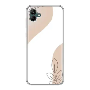 Силконовий чохол з принтом в квітах на Samsung Galaxy A04 (Нюдова гілочка абстракція)