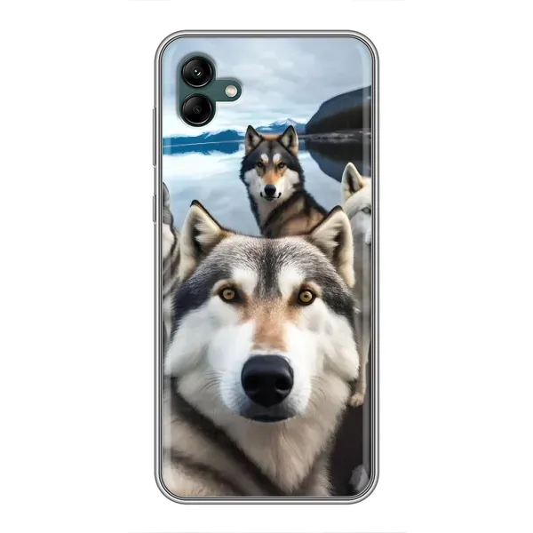 Чохол з принтом «Селфі Хаскі» для Samsung Galaxy A04 Чохол з принтом «Селфі Хаскі» для Samsung Galaxy A04