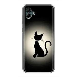 Чохол з принтом для Samsung Galaxy A04 (AlphaPrint) Модні коти (Силует котика)