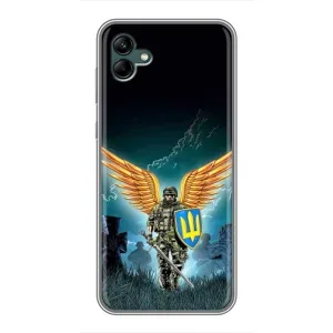 Чехлы с картинкой ЗСУ для Samsung Galaxy A04 (AlphaPrint) (Солдат ЗСУ)