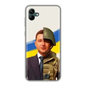 Чохол для Samsung Galaxy A04 (AlphaPrint - с принтом Зеленського) (Зеленский солдат)