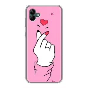 Чохол з принтом для Samsung Galaxy A04 (AlphaPrint - Знак сердечка) (Знак Love)