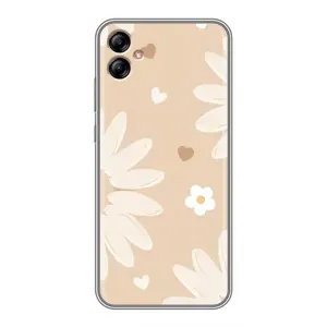 Чохол з квітковим принтом на Samsung Galaxy A04e (A042) (Бежеві квіти)