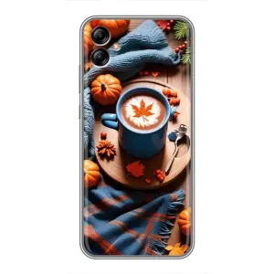Чохол з унікальним дизайном 'Осінь з кавою' для Samsung Galaxy A04e (A042) (Кава і гарбузики)