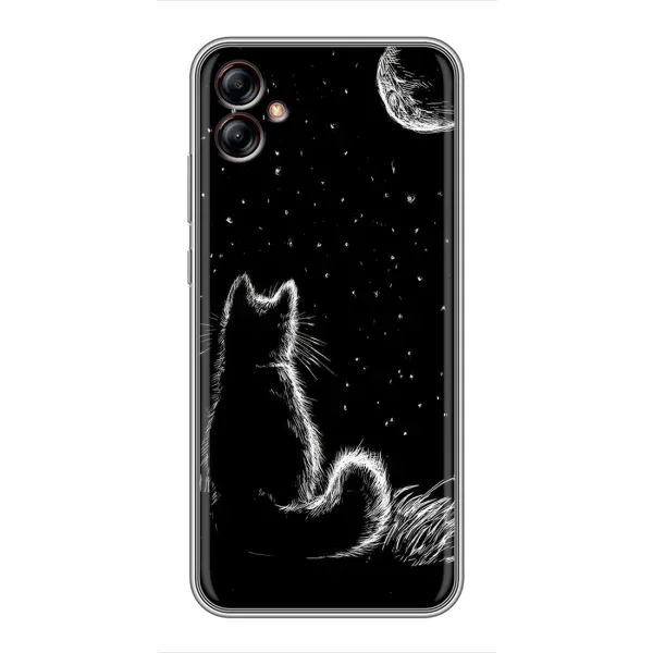 Чехол с принтом «Котик и луна» для Samsung Galaxy A04e (A042)