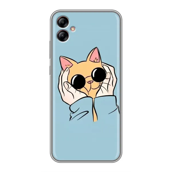 Чохол з принтом «Котик в окулярах» для Samsung Galaxy A04e (A042)