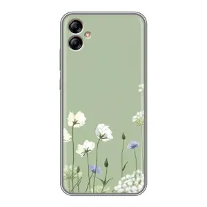 Чохол з квітковим принтом на Samsung Galaxy A04e (A042) (Квіти на зеленому)