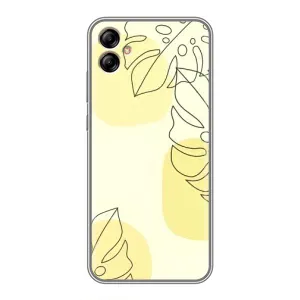 Силконовий чохол з принтом в квітах на Samsung Galaxy A04e (A042) (Жовта монстера арт)
