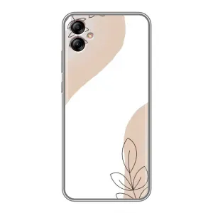 Силконовий чохол з принтом в квітах на Samsung Galaxy A04e (A042) (Нюдова гілочка абстракція)