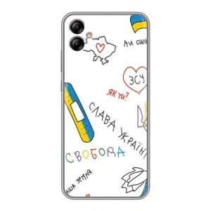 Чохли (Доброго вечора, ми за України) для Samsung Galaxy A04e (A042) (AlphaPrint) (Стикер)
