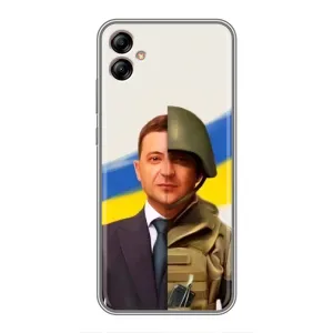 Чохол для Samsung Galaxy A04e (A042) (AlphaPrint - с принтом Зеленського) (Зеленский солдат)