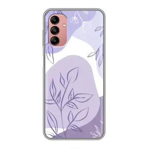 Силконовий чохол з принтом в квітах на Samsung Galaxy A04s (Фіолетове листя абстракція)