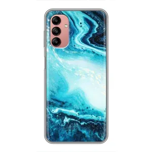 Мраморный чехол на Samsung Galaxy A04s (VPrint) (Голубой мрамор)