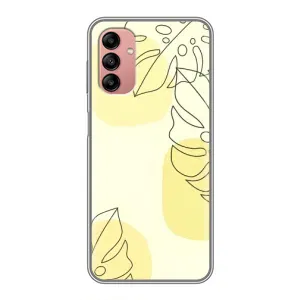 Силконовий чохол з принтом в квітах на Samsung Galaxy A04s (Жовта монстера арт)