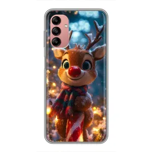 Яскравий чохол для Samsung Galaxy A04s з Зимові Оленята (Олень з шарфом)