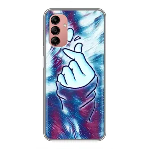 Чехол с принтом для Samsung Galaxy A04s (AlphaPrint - Знак сердечка) (Радужное сердце)