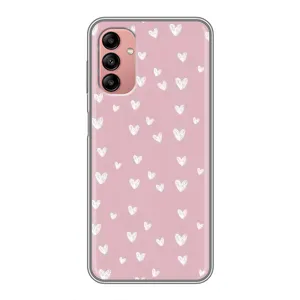 Чохол з розовим принтом для Samsung Galaxy A04s (Сердечки на рожевому)