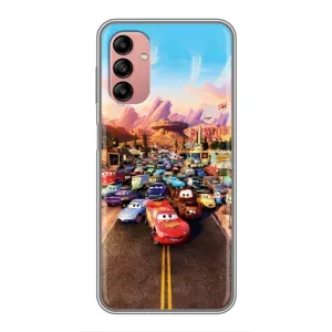 Силиконовый чехол Маквин для Samsung Galaxy A04s (Тачки на трассе)