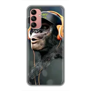 Чохол з Мавпами Samsung Galaxy A04s - (AlphaPrint) (В навушниках)