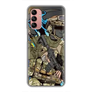 Чехлы с картинкой ЗСУ для Samsung Galaxy A04s (AlphaPrint) (Воин ВСУ)