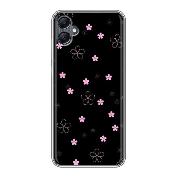Чехол с принтом «Розовые цветы на черном» для Samsung Galaxy A05